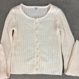 Garage Cream Ribbed Knit Top